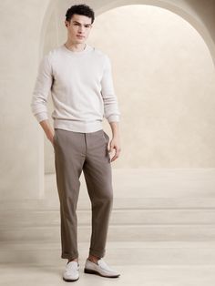 Tailored EWaist Tapered Pant | Banana Republic Factory Business Casual Fall Pants With Straight Hem, Fall Business Casual Pants With Straight Hem, Versatile Business Casual Dress Pants With Elastic Waistband, Versatile Dress Pants With Elastic Waistband For Business Casual, Business Casual Dress Pants With Elastic Waistband For Fall, Business Chinos For Fall With Tapered Leg, Modern Business Casual Pants With Elastic Waistband, Business Fall Tapered Leg Chinos, Fall Business Casual Dress Pants With Tapered Leg