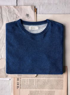 the indigo holden sweatshirt – imogene + willie Cotton Sweatshirt With Ribbed Cuffs In Washed Blue, Cotton Crew Sweatshirt With Double-needle Stitching, Sporty Washed Blue Cotton Sweatshirt, Blue Washed Cotton Sweatshirt, Denim Blue Cotton Crew Neck Top, Everyday Denim Crew Neck Top, Denim Crew Neck Top For Everyday, Blue Cotton Everyday Sweatshirt, Blue Cotton Sweatshirt For Everyday