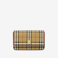 Hampshire Bag in Archive beige - Women, Vintage Check | Burberry® Official Compact Bag, Painting Edges, Crossbody Strap, Hampshire, Magnetic Closure, Bag Making, Leather Crossbody, Leather Shoulder Bag, Calf Leather