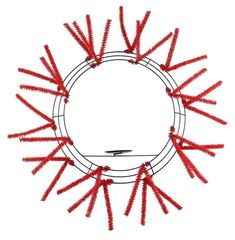 a circular frame with red sticks sticking out of it's center and an arrow in the middle