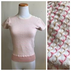 Vintage items make great unique and unexpected gifts. *Based on the label this could be an early 2000s Gap top, but it has that sweet 90s vibe CONDITION: Vintage Excellent  LABEL SIZE: XS  EST. MODERN SIZE: XS (0 - 2) MEASUREMENTS: Message if needed FEATURES: Beautiful scalloped knit stripes with pink and cream hue; functional buttons across left shoulder.  *Based on the label this could be an early 2000s Gap top, but it has that sweet 90s vibe Shop VintageBobbieMaude for MORE: https://www.etsy. Fitted Retro Cream Top, Retro Cream Knit Tops, Cream Retro Knit Top, Cream Knit Retro Top, Vintage Pink Knit Tops, 2000s Sweater, Gap 90s, Easter Sweater, Easter Sweaters