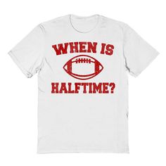 Show you are a fan with this adult When Is Halftime Graphic Tee. Show you are a fan with this adult When Is Halftime Graphic Tee. FEATURES Reg When Is Halftime Graphic Tee Crewneck Short sleeves No - this product contains neither real animal fur nor faux furDETAILS Cotton Machine wash Imported Size: XL. Color: White. Gender: male. Animal Fur, Graphic Tee Shirts, Mens Graphic Tee, A Fan, Graphic Tee, Age Group, Mens Graphic, Color White, Tee Shirts