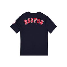 The Boston Red Sox Coop Logo Select T-Shirt features a chenille applique Red Sox logo at the left chest with an alternate team logo patch embroidered at the left arm and team script at the rear.Fabric: 93% Cotton, 7% Spandex Collegiate Crew T-shirt For Fan Gear, Red Embroidered Logo T-shirt For Streetwear, Varsity Jersey T-shirt For Baseball Season, Casual Navy T-shirt With Team Name, Sporty T-shirt With Embroidered Logo For Sports, Varsity Baseball T-shirt With Team Logo, Varsity Team Logo Jersey T-shirt, Varsity Jersey T-shirt With Team Logo, College Throwback T-shirt With Team Logo