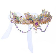 PRICES MAY VARY. Fairy tiara is made of alloy, butterfly wing, crystal and pearl. Rhinestone hairbands won’t easy to fade and broken. Festival forest crown for women approx size: 14.5*4cm/5.7*1.6 inches length. Free size suitable for most brides and girls. Enchanting and ethereal tiaras is gold. Elf wing hair dress comfortable fit on the head, easy to wear and not easy to fall off. Gold hair accessories is perfect for everyday wear or special occasions such as wedding, dating, engagement, dance, Elf Headband, Elf Forest, Elf Wings, Fairy Headband, Fabric Wings, Butterfly Headpiece, Fairy Headpiece, Butterfly Crown, Butterfly Fabric