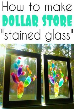 Painting On Glass Windows, Diy Stained Glass Window, Diy Suncatchers, Diy Staining, Window Crafts, Making Stained Glass, Stained Glass Paint, Diy Dollar Store Crafts, Stained Glass Diy