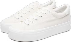 White Platform Sneakers With Thick Sole, White Platform Sneakers With Thick Bottom, White Comfortable Platform Sneakers With Thick Bottom, Sporty Low-top Canvas Shoes With Thick Bottom, Comfortable Platform Sneakers With White Sole, Comfortable Platform Sneakers With Thick White Sole, Womens Platform Sneakers, Tennis Shoes Casual, White Tennis Shoes