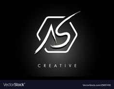 creative logo design with the letter s in white and black colors on a dark background