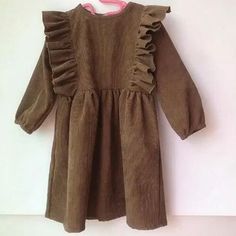 2020 Spring Toddler Baby Girl Long Sleeve Clothes Baby Girls Casual Dress Floral Collar Linen Cotton Dresses Children Clothing Winter Cotton Dresses With Ruffles, Solid Color Long Sleeve Dress For Dress-up, Long Sleeve Solid Dress For Dress-up, Solid Long Sleeve Dress For Dress-up, Brown Ruffled Dresses For Winter, Baby Spring Dress, Toddler Princess Dress, Spring Toddler, Kids Party Dresses