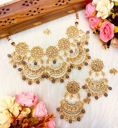 This Modern Choker set with oversized chandbali but not extra big as they are light adn simple is gorgeous for pre wedding festivities or any event. The Kundan choker set is timeless and so versatile and comes with matching jhumka and is in gold and two beautiful colors work high quality work. it is beautifully handmade and is perfect for any party or event! Gold plating and Gray and pastel beige/peach colored beads make it a beautiful piece that will look great with any color outfit! This light Pastel Beige, Kundan Choker Set, Wedding Festivities, Kundan Choker, Choker Set, Quality Work, Work It, Bridal Necklace, Colourful Outfits