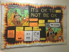 a bulletin board with writing on it that says it's ok to not be ok