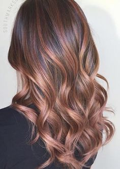 Fall Bayalage, Fall Bayalage Brunette, Brown Hair Trends, Gold Balayage, Rose Gold Balayage, Brunette Ombre, Gold Hair Colors, Hair Color Rose Gold