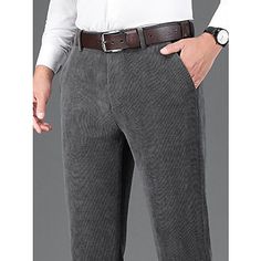 Season:Spring   Fall,Winter; Fabric:Spandex; Gender:Men's; Style:Casual,Fashion; Occasion:Daily,Going out,Outdoor; Details:Belt Not Included; Fit Type:Regular Fit; Function:Comfort,Soft,Breathable; Waistline:Mid Waist; Pattern:Plain; Design:Pocket; Pants Type:Dress Pants,Trousers,Winter Pants,Corduroy Pants,Suit Pants; Front page:FF; Listing Date:09/13/2023; Hips:; Length:; Waist: Slim Fit Straight Leg Bottoms, Slim Fit Dress Pants With Pockets For Winter, Winter Slim Fit Dress Pants With Pockets, Winter Slim Fit Straight Leg Pants, Casual Solid Dress Pants For Winter, Gray Solid Color Winter Bottoms, Gray Winter Business Casual Pants, Winter Trousers In Solid Color, Winter Solid Color Trousers