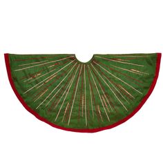 a green and red cloth with gold lines on it