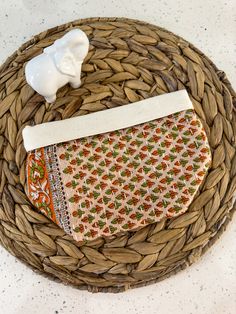 a small purse sitting on top of a wicker basket Makeup Basket, Planter Basket, Kantha Blankets, Craft Table, 4 Hours, Fall Vibes, Changing Table, Hand Stitched, Plant Hanger