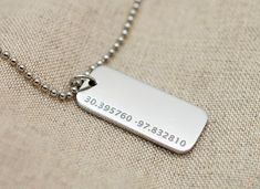 This is a solid platinum dog tag necklace, a universal staple of mens jewelry that is loved by women as well.Platinum pendant has deeply carved engraving that won’t fade or wear off.I offer 1.1 platinum ball chain necklace, pick your length in the drop down menu.Personalize your platinum necklace with custom artwork, you could add any writing or artwork, one side or both sides.I offer two sizes for the dog tag pendant. One is 1 in wide 0.45 in tall, another 1.25 in wide 0.55 in tall.To add more Engraved White Gold Dog Tag Necklace, Anniversary Jewelry Dog Tag With Engraved Text, Anniversary Jewelry Engraved Dog Tag, Silver Dog Tag Necklace With Engraved Text, Silver Laser Engraved Dog Tag Necklace, Anniversary Dog Tag Jewelry With Engraved Text, Silver Dog Tag Jewelry For Anniversary, Silver Laser Engraved Dog Tag Jewelry, Silver Dog Tag Necklace For Anniversary