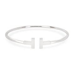 Tiffany & Co. T Wire Bangle In 18k White Gold White Gold / Bangle Tiffany &Amp; Co. White Gold Bangle, Wire Bangles, Gold Bangle, Tiffany & Co., Gold Color, Bangles, Bag Lady, White Gold, Shoulder Bag