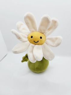 Vintage Jellycat Daisy Flower Plush (8 inch) Excellent condition but doesn't have the hang tag Does have the tush tag * Your Jellycat will be shipped in 1-3 business days. *   All shipping is tracked. *   Please message me with any questions that you may have. *   Thank you for your support 😊 ** All sales are final. no refunds or returns on beanie babies, please examine description and photos carefully before purchasing. Flower Plush, Beanie Babies, Hang Tags, Baby Beanie, Daisy Flower, Stuffed Animals, Pet Toys, Toys Games, Daisy