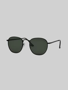 Round metal frame sunglasses. Available in a gold frame with black lens and black frame with green toned black lens. UV400. Frame Width 5 1/2"Frame Height 1 7/8" Matte Black Metal Frame Sunglasses For Summer, Classic Metal Sunglasses With Mirrored Lenses, Trendy Black Sunglasses With Metal Frame, Trendy Black Metal Frame Sunglasses, Black Square Frame Sunglasses With Metal Frame, Black Square Frame Metal Sunglasses, Matte Black Square Frame Metal Sunglasses, Matte Black Metal Frame Square Sunglasses, Casual Metal Sunglasses With Gradient Lenses