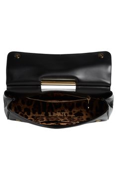 Inspired by the rich beauty of Sicily, this sleek patent bag designed to be carried by hand is finished with understated logo hardware on the flap. The fashion house's iconic leopard print makes an appearance on the lining. Magnetic-snap flap closure Top carry handle Interior zip pocket Leopard-print lining Leather Made in Italy Designer Handbags Luxury Double Flap Shoulder Bag With Top Carry Handle, Luxury Flap Bag With Top Carry Handle, Luxury Shoulder Bag With Fold Over Clasp, Designer Flap Bag With Fold Over Clasp, Luxury Double Flap Shoulder Bag With Branded Hardware, Luxury Bags With Fold Over Clasp And Double Flap, Luxury Bag With Fold Over Clasp And Double Flap, Luxury Bag With Double Flap And Fold Over Clasp, Luxury Crossbody Flap Bag With Fold Over Clasp