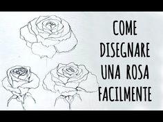 three roses with the words come disegniare una rosa facilmente