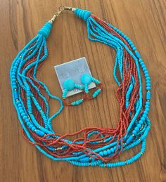 Check out Native America 12 Strand Necklace glass bead Turquoise & red coral Post earrings, the latest item I added on eBay! #eBay #eBaySeller Stone Cuts, Turquoise Color, Red Coral, Strand Necklace, Ebay Seller, Glass Bead, Post Earrings, Nativity, Beading