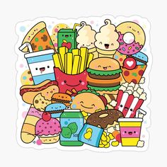 a pile of food sticker