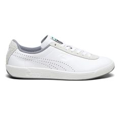 The Puma Star, a classic tennis silhouette from Puma’s early 80s archive, is being brought back for a clean and sophisticated look. This pack features a mix of leather and suede materials. The perforated Formstrip makes the shoe look unique. $99.95 Modern Low-top Puma Sneakers, White Puma Sneakers With Synthetic Material, White Sole Lace-up Puma Sneakers, White Low-top Basketball Shoes With Puma Logo, Mid-top Synthetic Puma Sneakers, White Sneakers Men, White Puma, Suede Material, White Shop