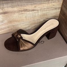 Authentic Never Worn Brown Heels With 4-inch Round Toe, Brown Vintage Heels With Deep Heel Cup, Brown Party Heels With 4-inch Heel, Vintage Brown Open Toe Heels, Luxury Brown Heels With 4-inch Heel, Gianvito Rossi Heels, Free Shoes, Shoe Inspo, Walker Boots