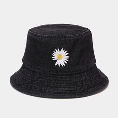 Stay Stylish Under the Sun Elevate your summer style with our Daisy Embroidery Bucket Hat! Crafted from high-quality cotton and featuring charming daisy embroidery, this hat is the perfect blend of fashion and functionality. Product Features Material: Cotton Head Circumference: 55-58 cm Colors: Black, White Unisex Design Embroidered Daisy Detailing Wide Brim for Sun Protection Product Benefits Keeps you cool and stylish on hot summer days Provides excellent sun protection for your face and neck Bucket Hat Style, Daisy Embroidery, Flat Pattern, Denim Bucket Hat, Bucket Hat Women, Summer Cap, Denim Hat, Summer Denim, Flats Patterns