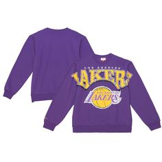 Enjoy the perfect combination of comfort and throwback style with this Mitchell & Ness Hardwood Classics Fashion Fleece Pullover Sweatshirt. It features unmistakable Los Angeles Lakers graphics and team colors to highlight your fandom. The classic design makes this pullover an ideal extra layer on cooler game days. Sports Gear, Mitchell & Ness, Los Angeles Lakers, Team Colors, Pullover Sweatshirt, Classic Design, Nba, Angeles, Top Outfits