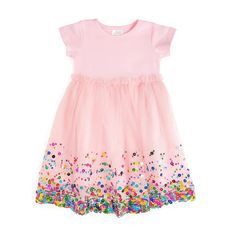 Sweet Wink Pink Confetti Short Sleeve Tutu Dress Pink Tutu Dress, Pink Tulle Skirt, Multicolor Sequins, Magnolia Baby, Pink Confetti, Elegant Baby, Sun With Sunglasses, Soft Tulle, Winter Girls