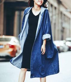 Hoodie Denim Jacket, Formal Dress Maxi, Denim Jacket With Hoodie, Shoes For Woman, Shop Dresses Online, Denim Coat Women, Stylish Coat, Vest Fashion, Denim Coat