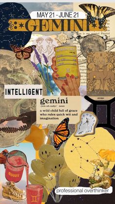 a collage of images with the words intelligent genni written on them