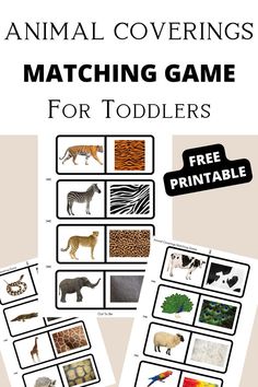 animal coverings Animal Costumes Diy, Animal Coverings, Learning About Animals, Matching Games For Toddlers, Animal Matching Game, Toddler Valentine Crafts, Game For Toddlers, Kids Activities At Home, Free Games For Kids