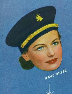 an image of a woman wearing a navy nurse's hat and holding a star