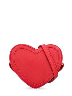 Heart faux leather shoulder bag - Molo - Girls | Luisaviaroma Strap Top, Strap Tops, Girls Bags, Leather Shoulder Bag, Adjustable Straps, Faux Leather, Shoulder Bag, Leather, Red