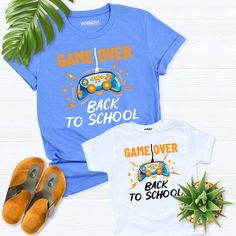 Boys Back to school shirt, first day school shirt, game over back to school,funny school shirt toddler, Gaming School Shirt, first grade tee Hello! Thank you for supporting small businesses. My main priority here is the satisfaction of my customers. Teacher T-shirts are Bella+Canvas brand. If Bella+Canvas is out of stock, I will send it from a brand of the same size and quality. If you want to see this design on the SWEATSHIRT you can buy it from the link below.https://etsy.me/3LS0Viz Teacher T- Back To School T-shirt With Heat Transfer Vinyl, Funny T-shirt With Text For Back To School, Playful Funny Print T-shirt For School, Funny T-shirt For End Of School Year, Casual Tops For Back To School Playtime, Cotton Tops For Playtime And Back To School, Casual Tops For Back To School, School T-shirt With Funny Print, End Of School Year Playtime Cotton T-shirt