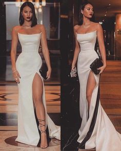 SP1291,White Strapless Mermaid Prom Dresses,Long Prom Dresses With Side Slit · SofieProm · Online Store Powered by Storenvy Beautiful Black Dresses, White Prom Dress, Blazer Outfit, Dress Classy, Long White Dress, Dress Aesthetic, Prom Dresses Ball Gown, White Dresses, Long Prom Dress