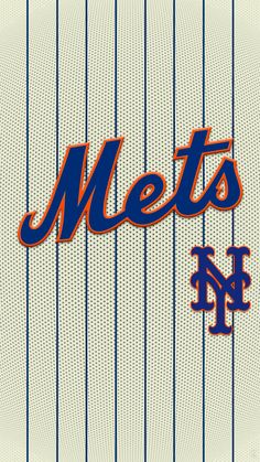 the new york mets logo is shown on a baseball uniform that appears to be blue and white