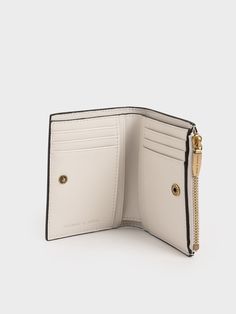 Ivory Harmonee Top Zip Small Wallet - CHARLES & KEITH US Leather Bag Design, Hand Bags For Women, Cute Wallets, Mini Top, Designer Wallets, Charles Keith, Mini Wallet, Mini Purse, Small Purse