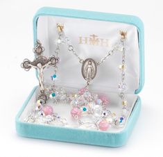 Fine Austrian Crystal Pink Glass Rosary Rosary The Roman Catholic Store Protestant Prayer Beads, Our Father, Confirmation Gifts, Swarovski Crystal Beads, Miraculous Medal, Venetian Glass, Sterling Silver Mens, Precious Gems, Austrian Crystal