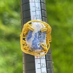 This is a gorgeous and adjustable handcrafted genuine Sodalite gemstone ring from California 🥰💕 The rings are adjustable, but this ring starts at a size 8.5 <3 These gemstones are sourced from a brilliant wholesale artist, Lorena Espinoza, based out of the San Diego County area. Southern California is geologically abundant in ways many people might never expect! I encourage everyone to be discerning with where they purchase pretty rocks, but wish to emphasize that these crystals are from our l Unique Adjustable Rings With Natural Stones, Bohemian Adjustable Crystal Ring With Large Stone, Bohemian Adjustable Crystal Ring For Gifts, Bohemian Adjustable Crystal Ring Gift, Bohemian Adjustable Crystal Ring As Gift, Handmade Adjustable Blue Crystal Ring, Handmade Adjustable Oval Crystal Ring, Handmade Artisan Adjustable Rings, Adjustable Spiritual Crystal Ring With Large Stone