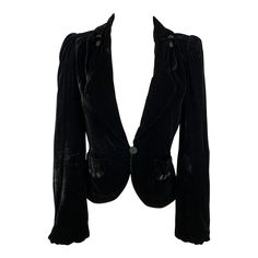 MARC JACOBS jacket comes in a black velvet rayon blend featuring a notch lapel, flap pockets, buttoned details, and a single button closure. Very Good Pre-Owned Condition. Marked: 2 Measurements: Shoulder: 14 inches Bust: 34 inches Sleeve: 24 inches Length: 22.5 inches Reference: 116837 Category: Jacket (Outdoor) More Details Brand: MARC JACOBS Size: 2 Color: Black Fabric: Rayon Blend Material: Velvet Age Group: Adult Gender: Female Hermes Kelly Bag, Jacket Outdoor, Slim Aarons, Azzedine Alaia, Shopping Photography, Gio Ponti, Button Jacket, Velvet Jacket, Velvet Material