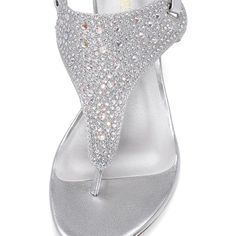 Brand New Stylish Rhinestone Sandals By Dream Pair Silver Synthetic Toe Post Sandals With Rhinestones, Silver Toe Post Sandals With Rhinestones, Silver Rhinestone Toe Post Sandals, Silver Embellished Toe Post Sandals, Glamorous Toe Post Sandals With Rhinestones, Bedazzled Silver Synthetic Sandals, Silver Bedazzled Synthetic Sandals, Silver Bedazzled Flat Sandals, Elegant Flat Heel Sandals With Rhinestones