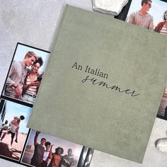 an italian summer book surrounded by photos of people