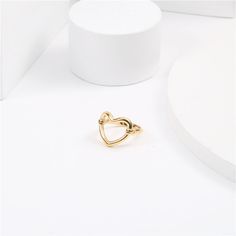 Material: Titanium Steel Fashion Element: Love Heart/Heart Shape Style: Cute Adjustable Metal Heart Ring For Valentine's Day, Valentine's Day Metal Heart Ring Gift, Metal Heart Ring As Gift, Gold Metal Heart Ring As Gift, Gold Metal Heart Ring Gift, Heart-shaped Metal Ring Gift, Gold Heart Ring Suitable As A Gift, Metal Heart Ring For Valentine's Day, Trendy Open Heart Metal Jewelry