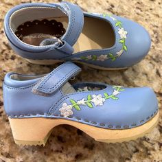 Reposhing This Item I Purchased From @Gorgeousgirl15. Loved It, But Ready To Rotate For Something New. Questions? Leave A Comment Below! Cute Blue Non-slip Clogs, Blue Slip-on Clogs For Spring, Blue Slip-on Spring Clogs, Cute Non-slip Clogs For Spring, Cute Non-slip Spring Clogs, Blue Leather Clogs For Spring, Summer Playtime Clogs With Round Toe, Summer Clogs With Round Toe For Playtime, Cute Summer Clogs For Playtime