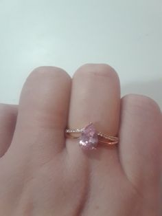 Pink Crystal Water Drop Ring – Cutie Gifts Store