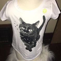 New Girls Stretchy Tee Extra Small (4) .Which Can Also Fit Like A 5t.Black Cat On The Front With Flowing Stars. Crazy 8, Change Is Good, Girls Tees, Style Change, New Girl, Kids Shirts, Shirts Tops, Tops & Tees, Fashion Outfits