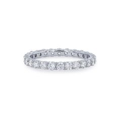 a white gold wedding band with round cut diamonds